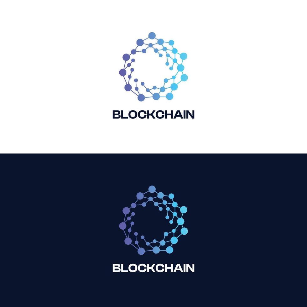 Modern Blockchain Technology Logo Template vector