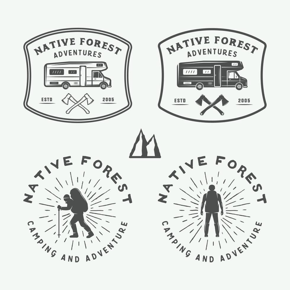 Four different logos for the native forest vector