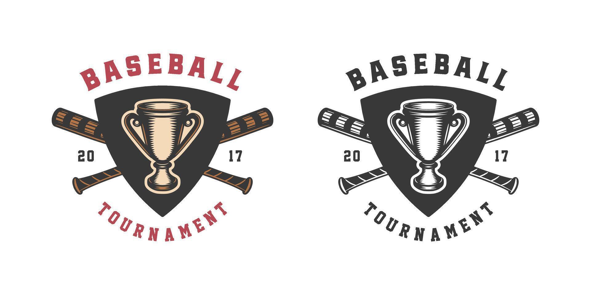 Authentic Vintage Baseball Logo and Badge Design Monochrome Art for Posters and Prints vector