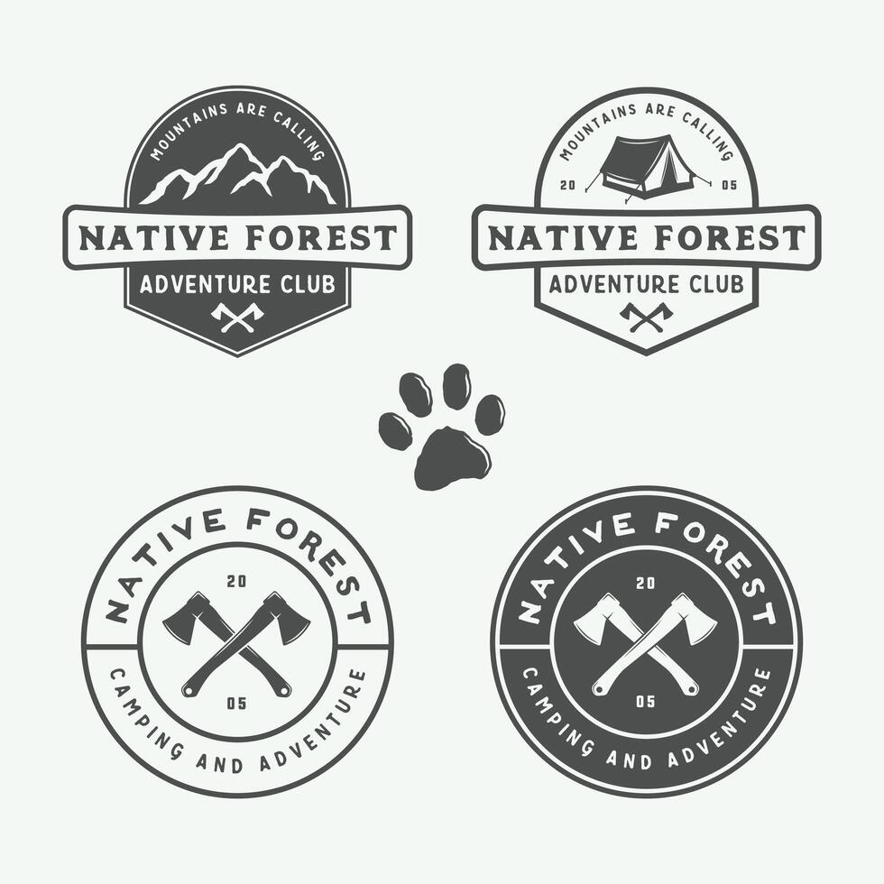Four different logos for native forest vector