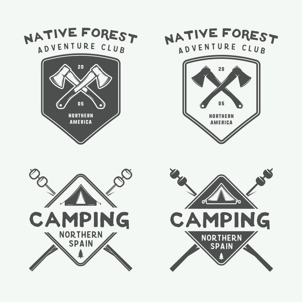 Four different logos for the native forest adventure club vector