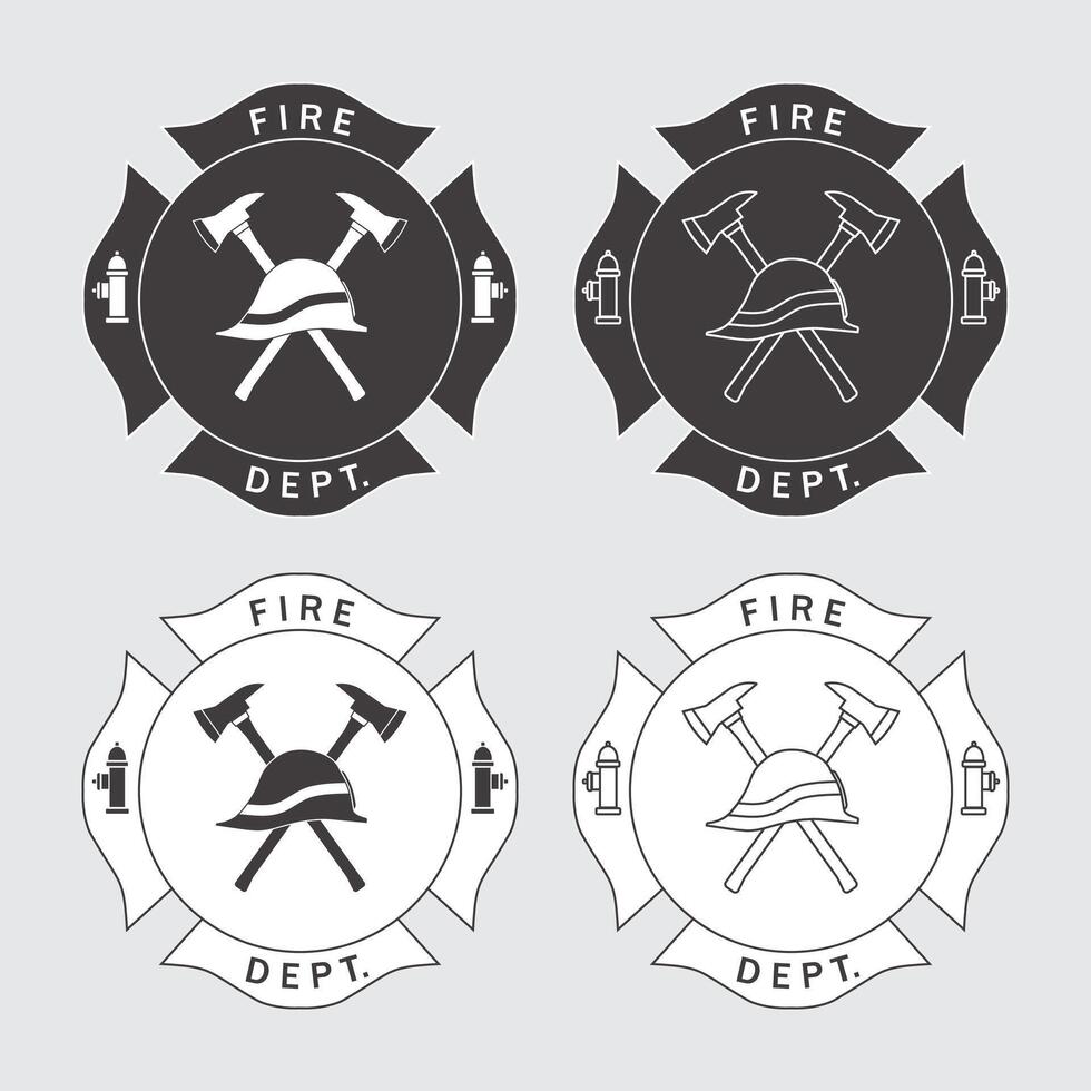 Fire department emblem set illustration vector