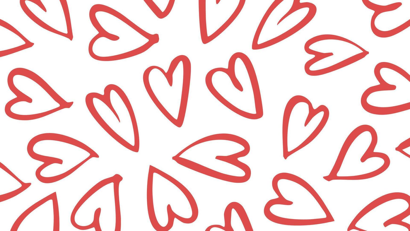 Adorable hand-drawn heart pattern background, ideal for Valentine's Day, weddings, and Mother's Day. Perfect for printables and creative projects. vector