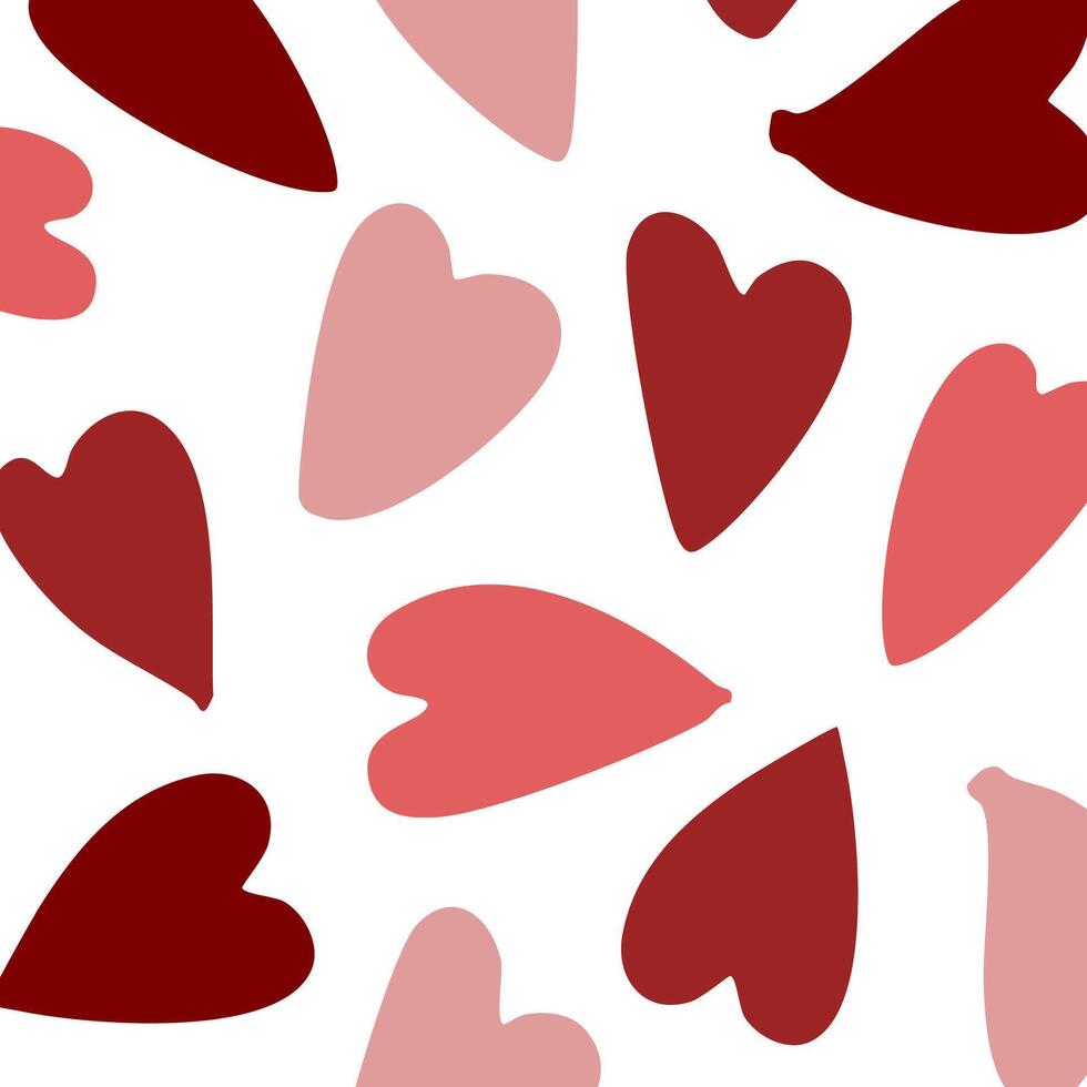 Adorable hand-drawn heart pattern background, ideal for Valentine's Day, weddings, and Mother's Day. Perfect for printables and creative projects. vector