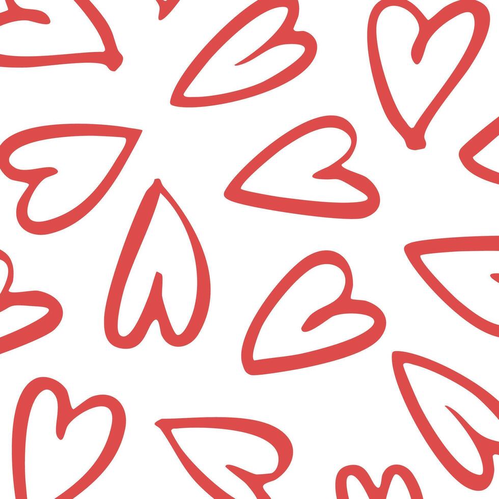 Stylish hand-drawn heart pattern, a versatile design for Valentine's Day, weddings, or Mother's Day. Perfect for cards, banners, or backgrounds. vector