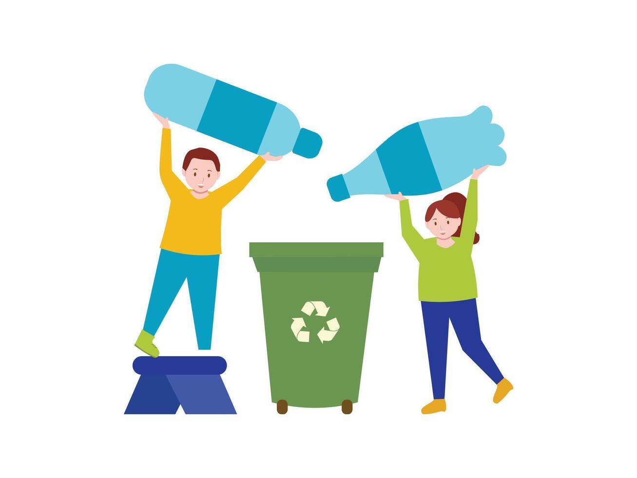 Throw garbage in its place Illustration vector