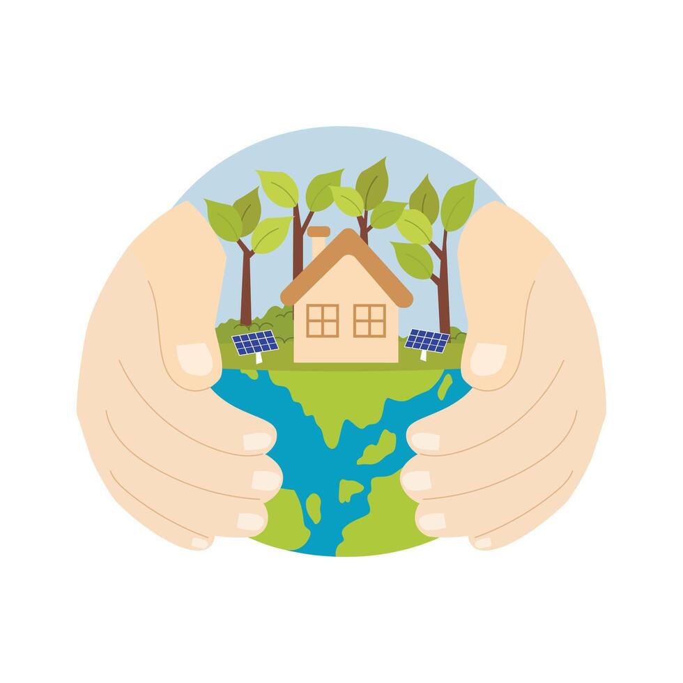 Save earth for sustainable living vector