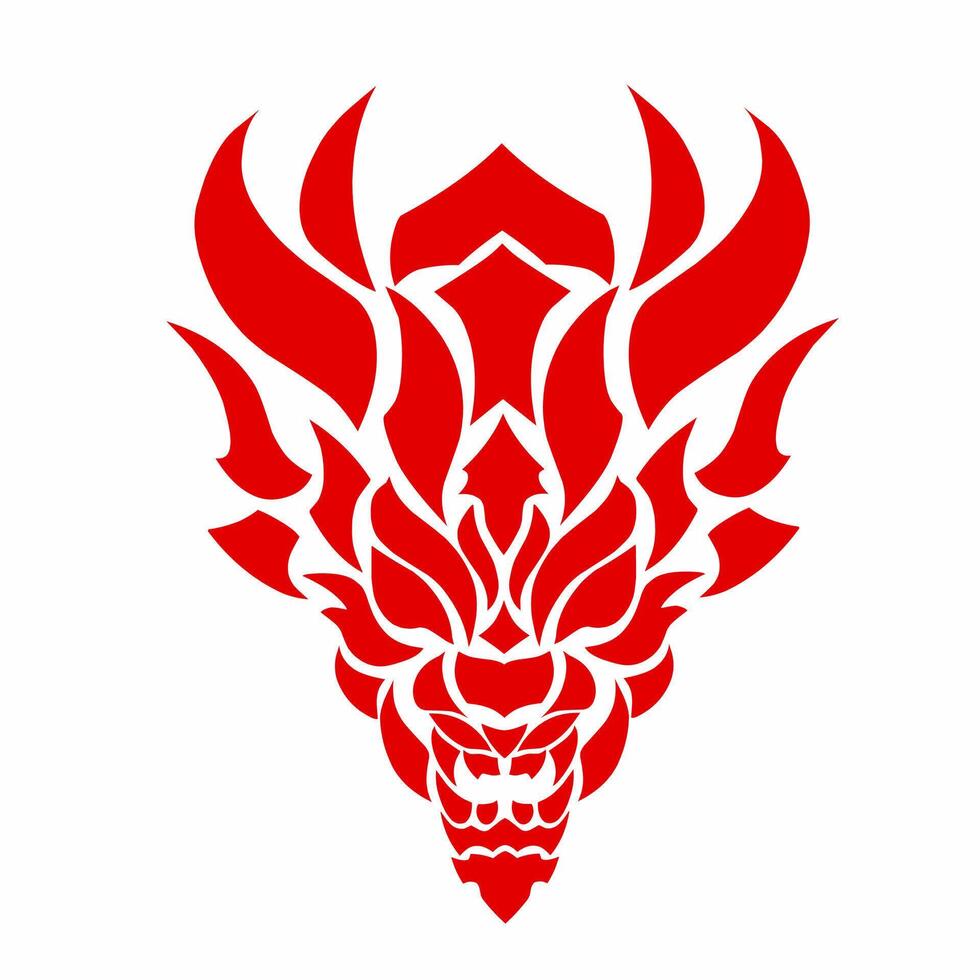 illustrations graphic of tribal art design devil head face tattoo vector