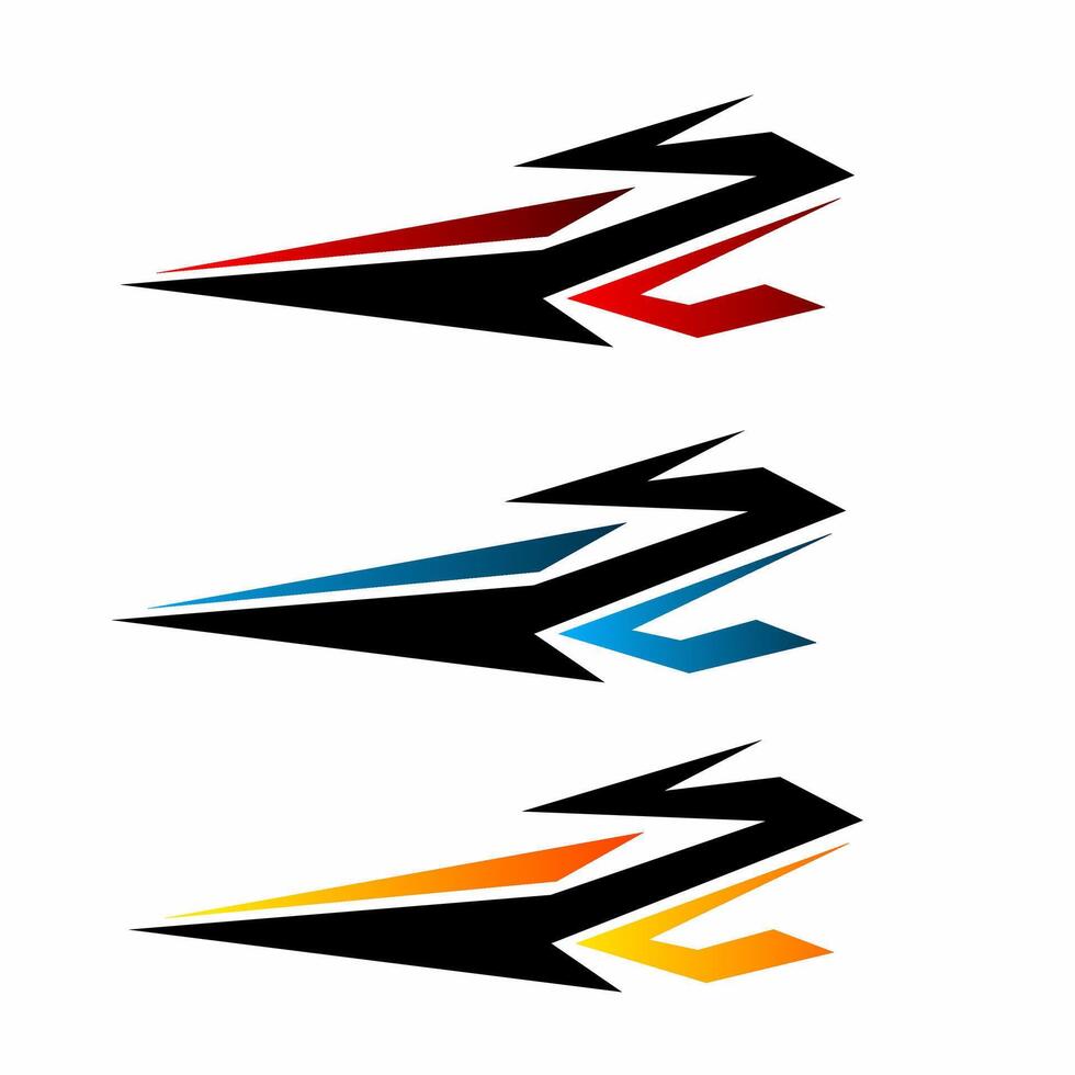Illustration graphic set of abstract design decal stickers for cars vector