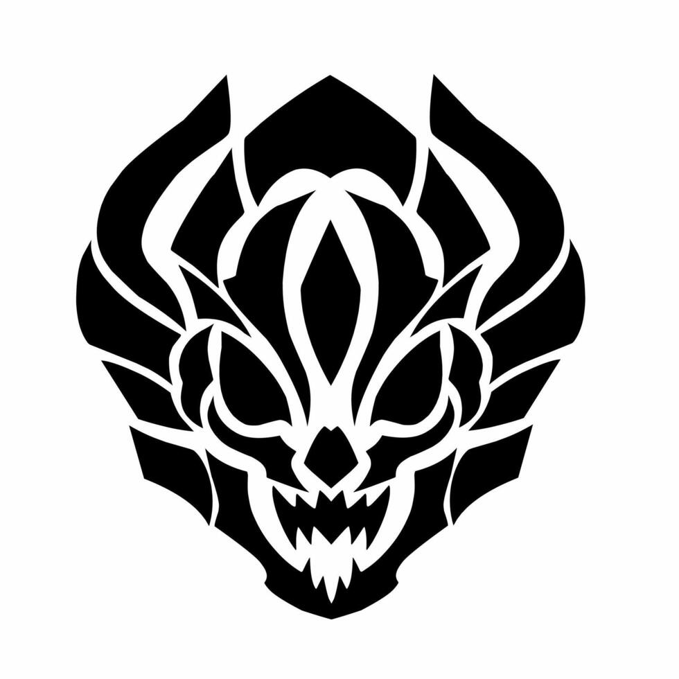 tribal art design skull devil face tattoo vector