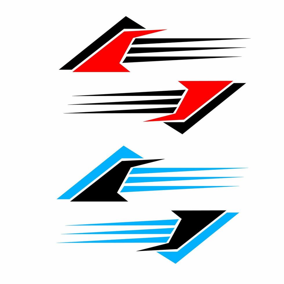 Illustration graphic set of abstract design decal stickers for cars vector