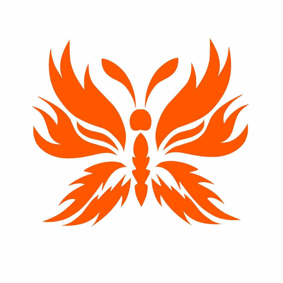abstract design tribal art fire butterfly for tattoo vector