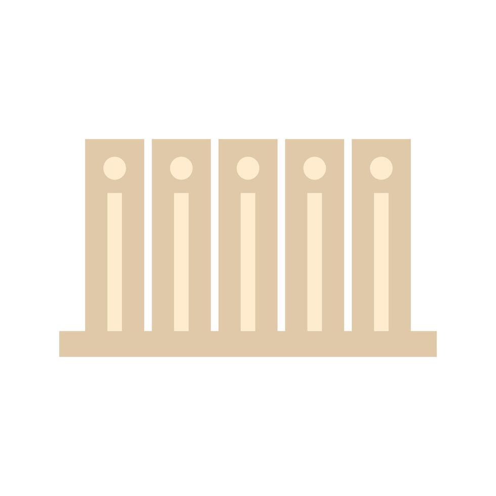 wooden fence icon over white background, flat style. Illustration of archive folder in archive folder or folder. Design element illustration icon database archive vector