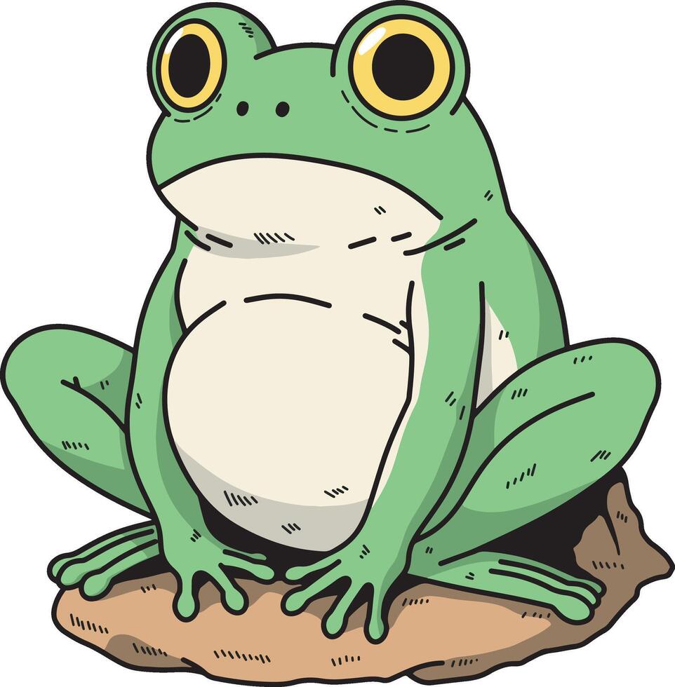 Fat frog cartoon illustration vector