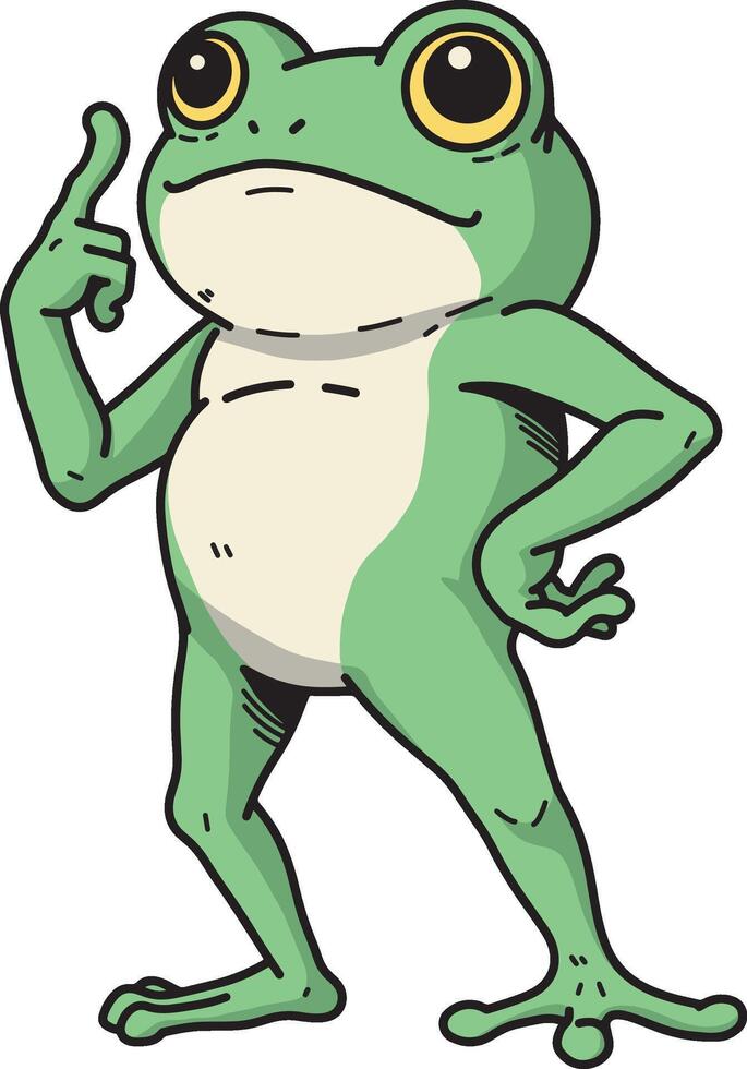 Frog is thinking cartoon design art vector
