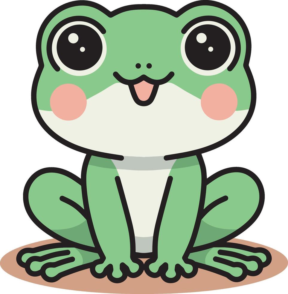 Cute little frog cartoon illustration vector