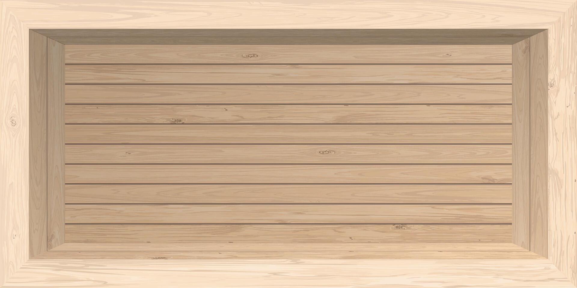 3D Whitewashed wooden rectangle box have space for placing products presentation graphic illustration. vector