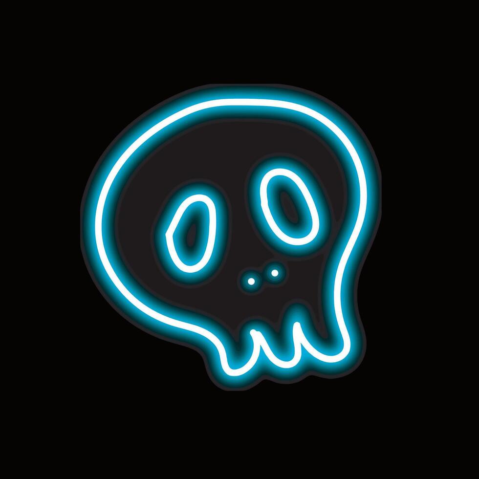 neon skull isolated on black background vector