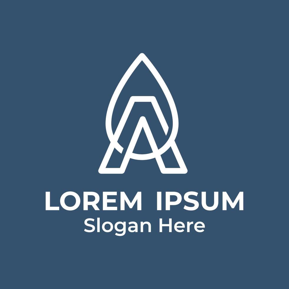 logo of a combination of the letter A and a drop of liquid vector