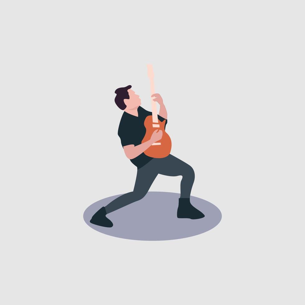 man playoing guitar music vector