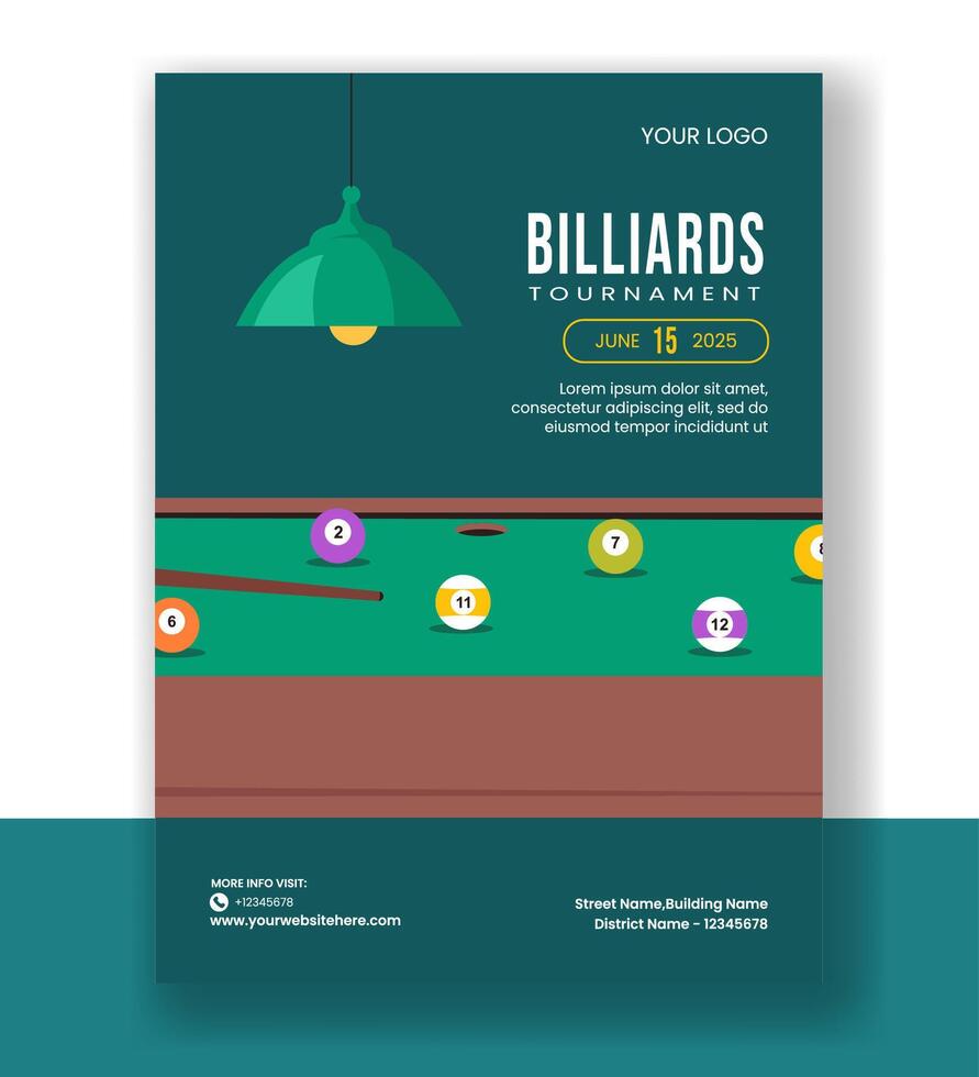 Billiards Game Illustration Templates for Vertical Poster Design Projects vector