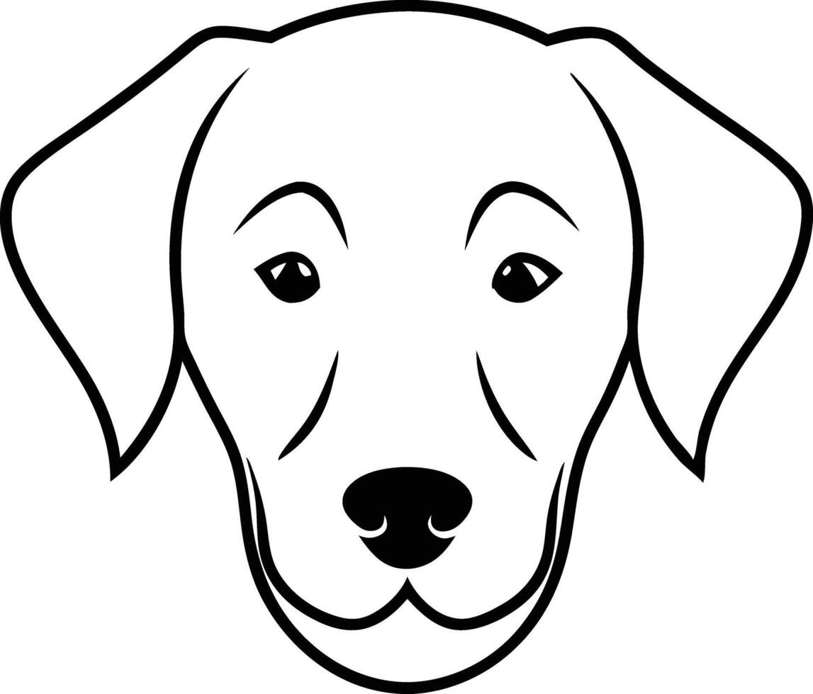 Simple Outline Labrador Retriever Dog Head, Canine Portrait vector