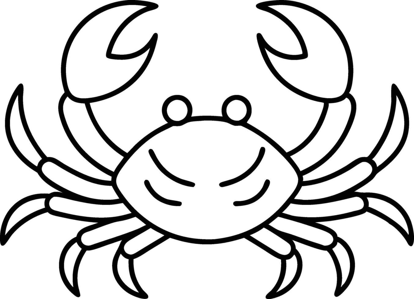 Simple Line Art Drawing of a Crab Ocean Creature Illustration vector