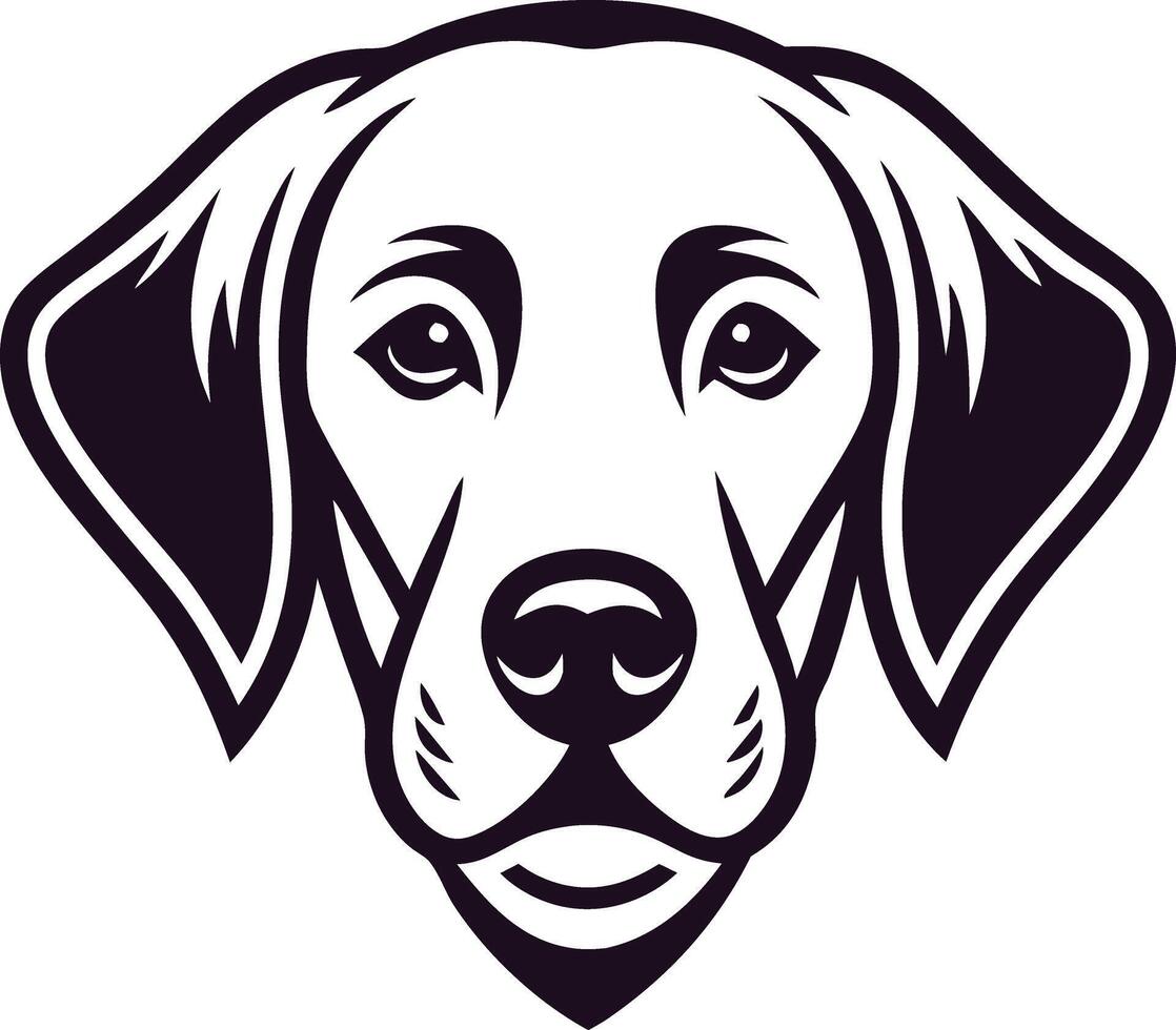 Elegant Labrador Retriever Dog Head, Black and White, Canine Portrait vector