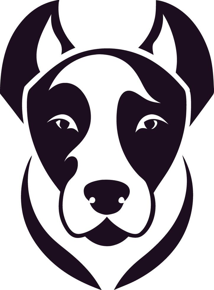 Stylish Black and White Dog Head Logo Design Illustration vector