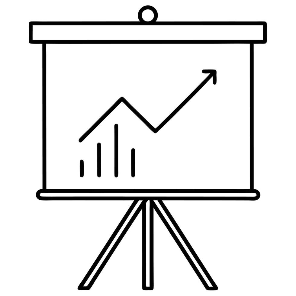 Presentation Board Showing Upward Trending Growth Graph Data vector