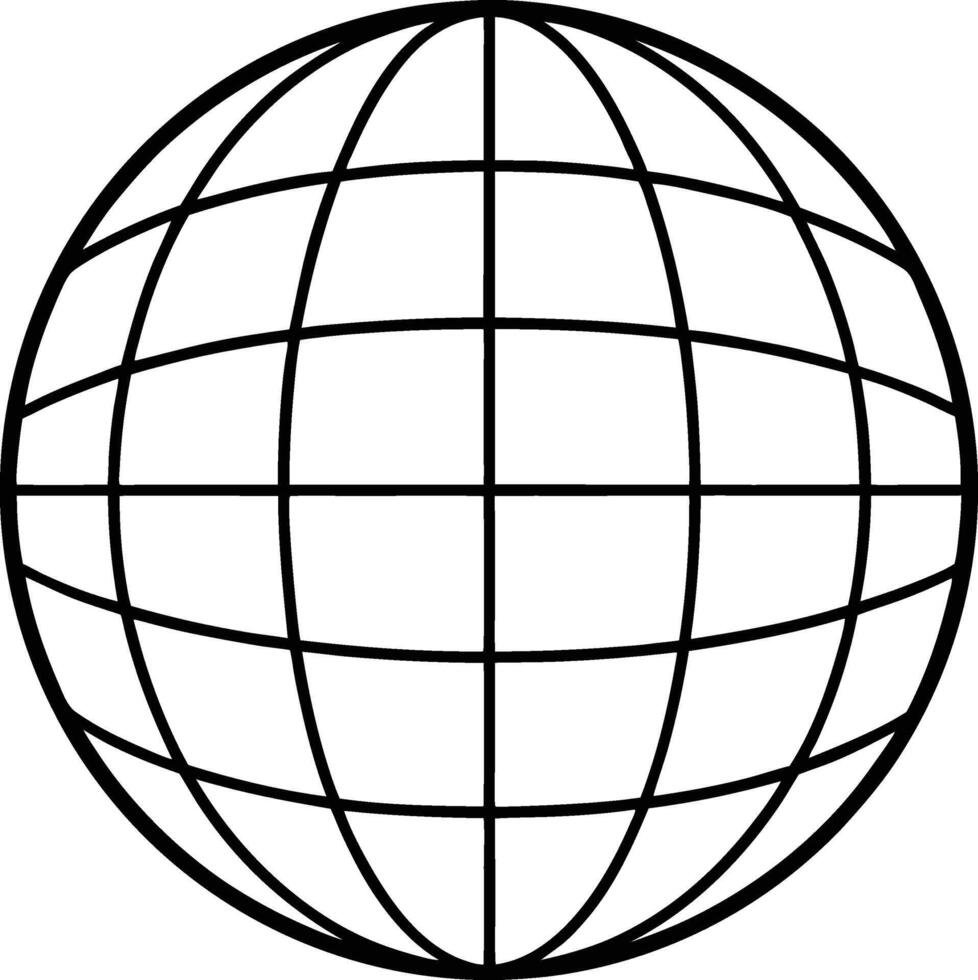 Simple Globe Graphic Lines, Latitude, Longitude, World Map vector