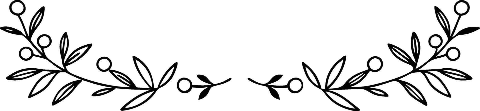 Elegant Black and White Floral Branch Design Element vector