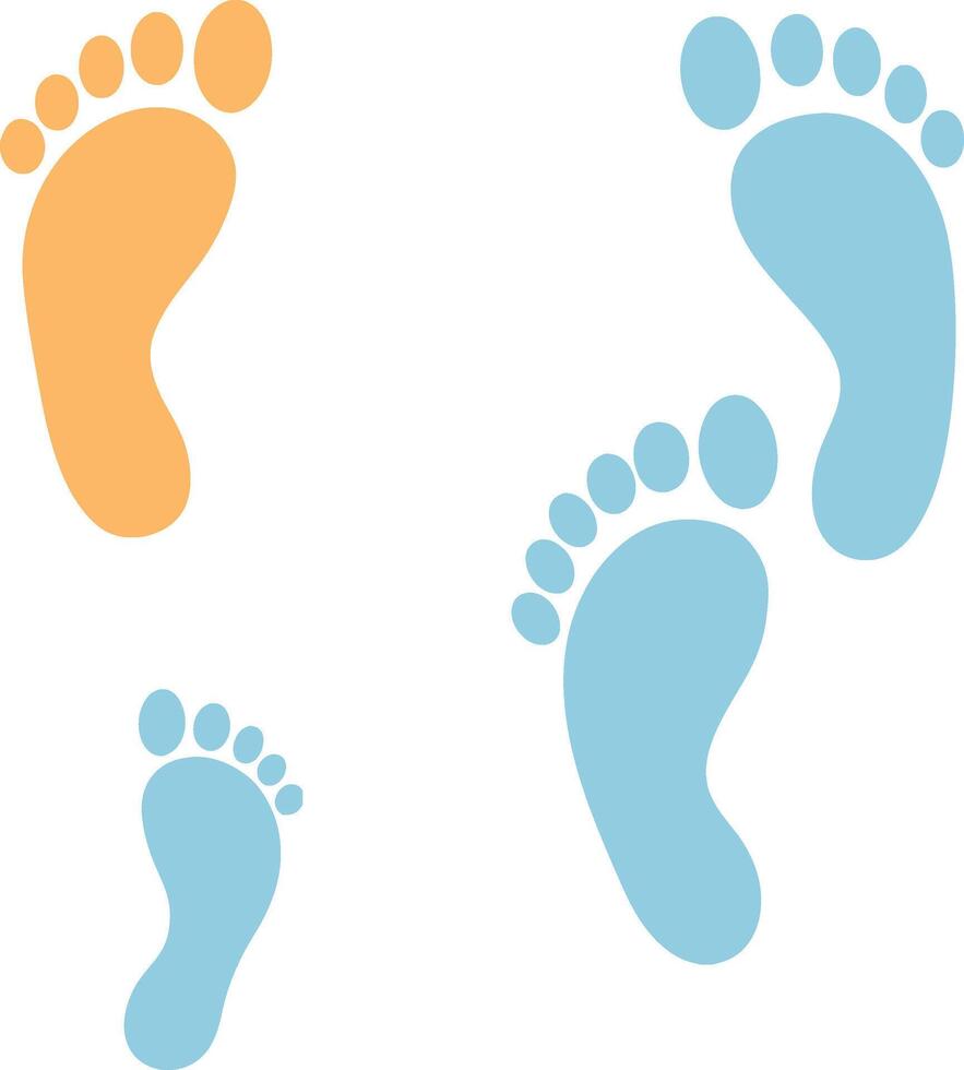 Baby Footprints Cute, Pastel, Toddler, Tiny, Small, Feet, Prints, Blue, Orange, Child vector