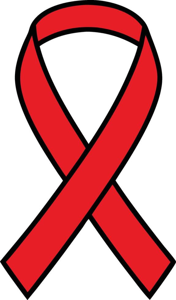 Red Ribbon Awareness Symbol AIDS, HIV, Support, Care, Fight vector