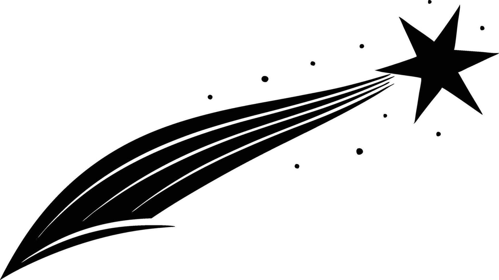 Shooting Star Silhouette Celestial Design, Night Sky, Cosmic Art vector