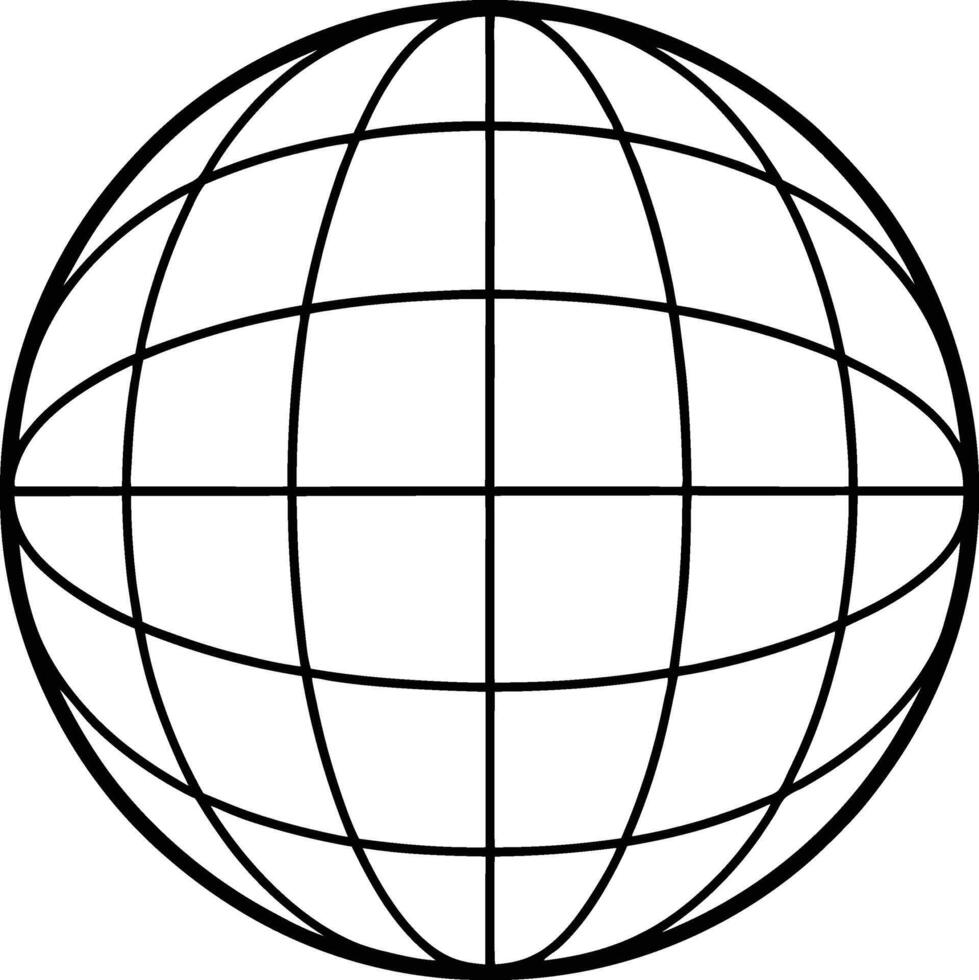 Global Grid Lines Sphere World Map Earth Graphic Design vector