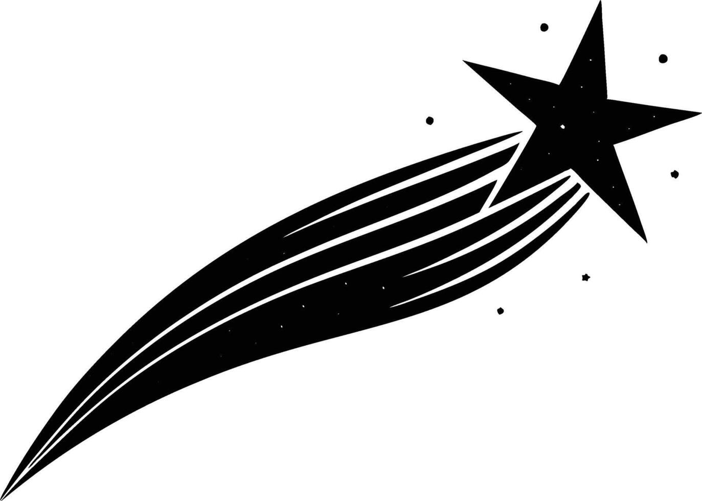 Black Star Shooting Across Night Sky, Celestial Event Illustration vector