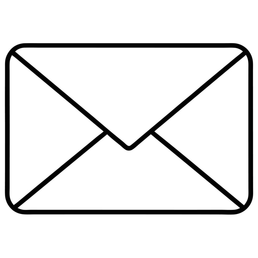 Envelope Icon Simple Mail, Message, Communication, Post, Letter vector