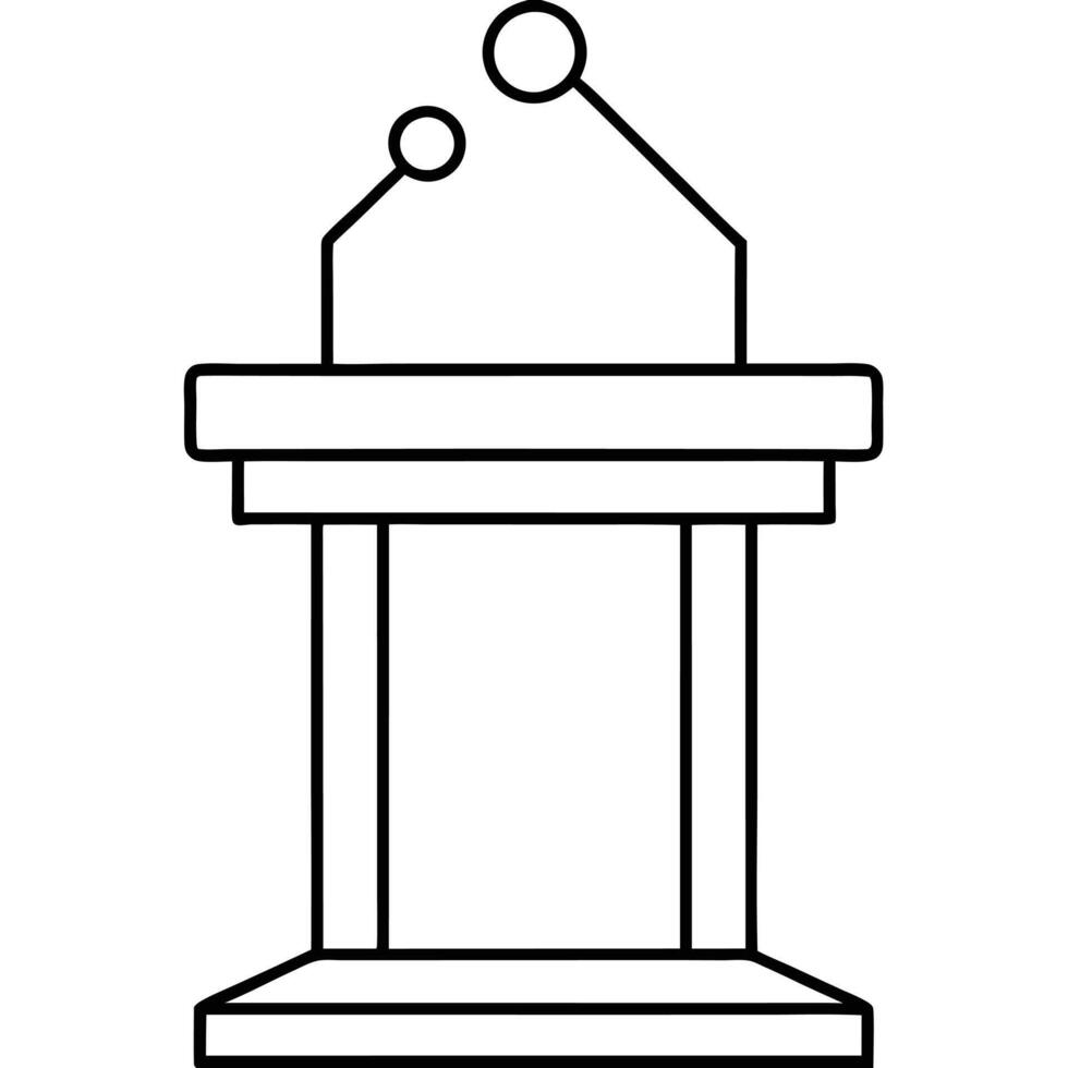 Simple Public Speaking Podium with Two Microphones vector