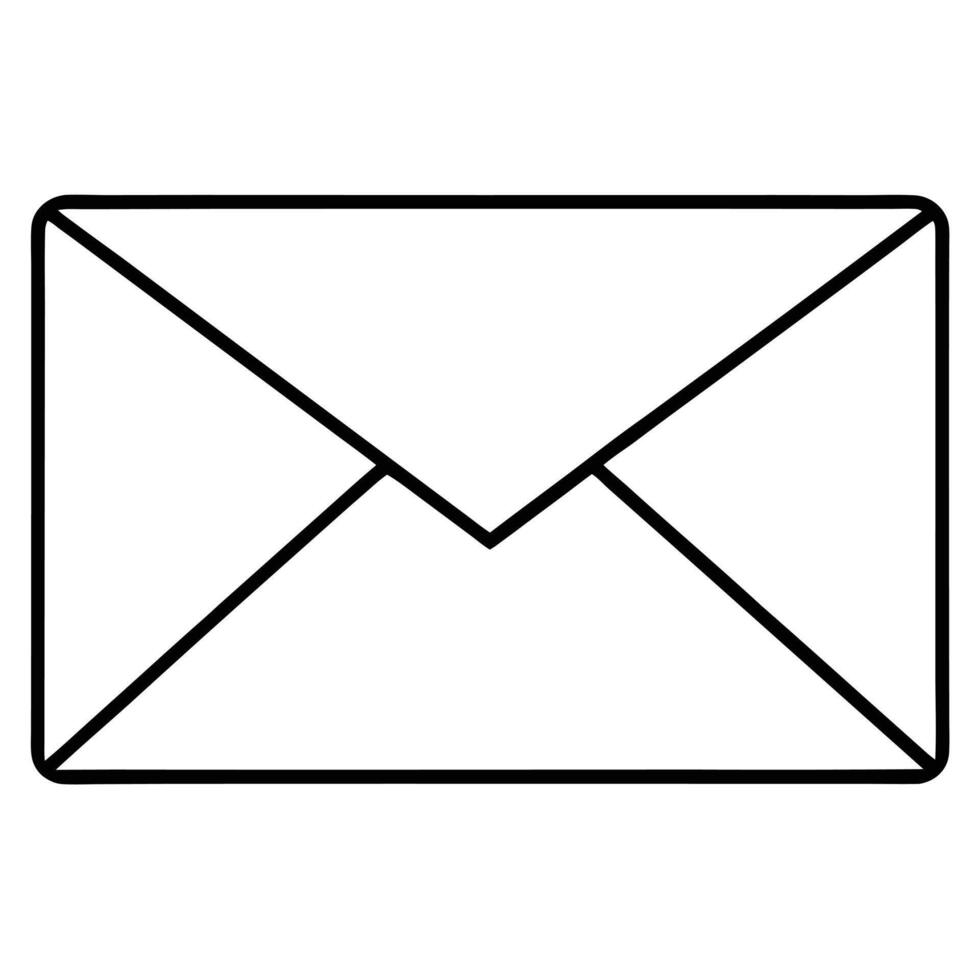 Simple Envelope Icon Mail, Message, Communication, Postal, Delivery vector