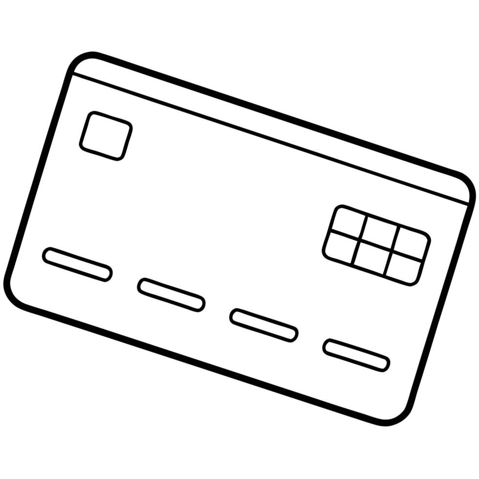 Credit Card Outline, Payment Method, Banking Icon, Finance Symbol vector