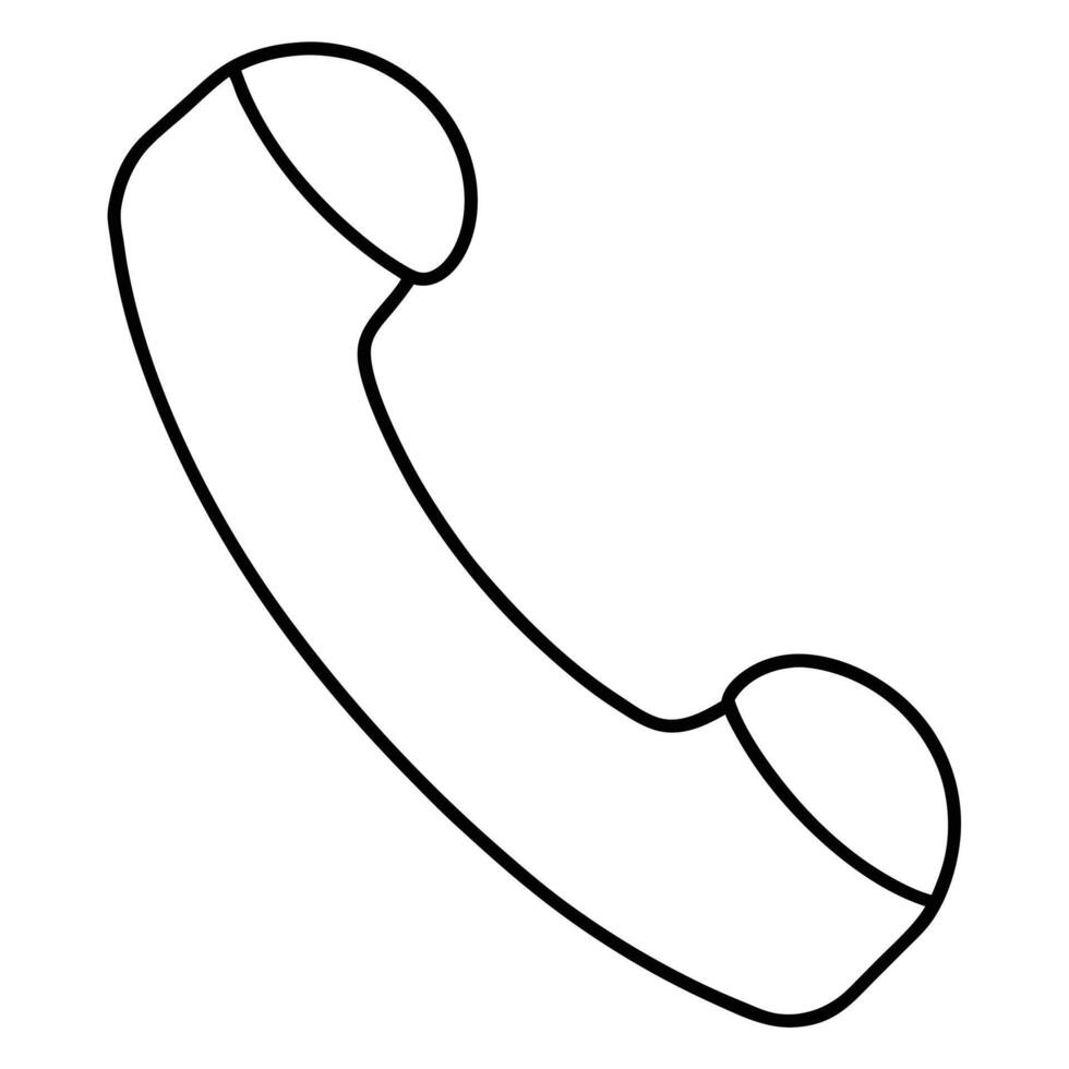 Classic Phone Handset Outline, Simple Communication Symbol, Contact Us Icon vector