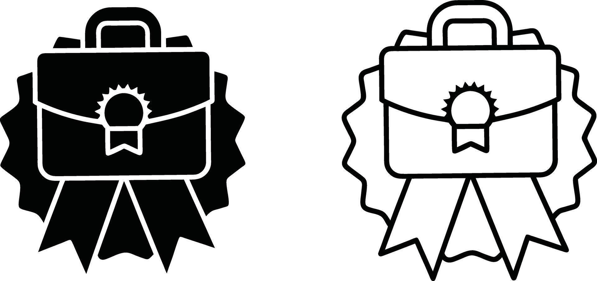 Award Winning Business Portfolio, Achievement, Success, Briefcase, Seal, Recognition, Honor, Ribbon, vector