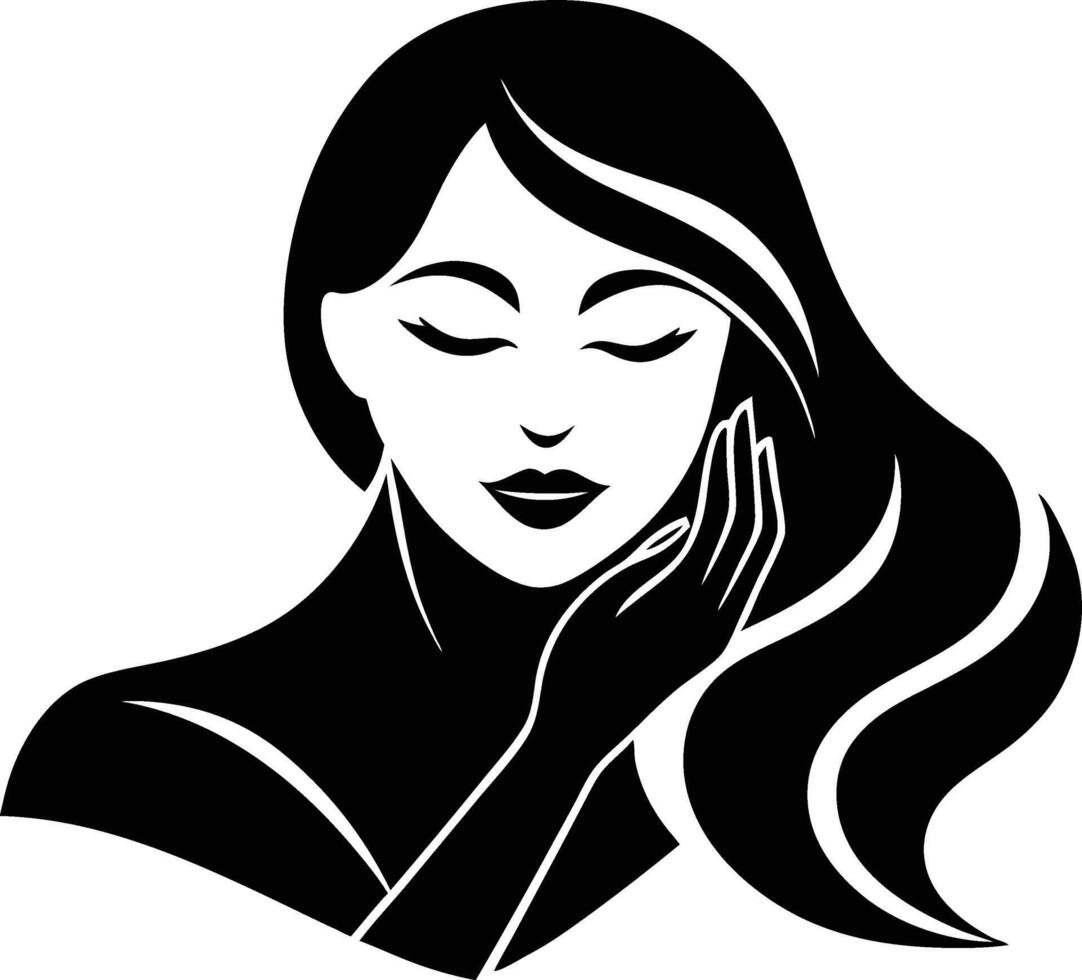 Elegant Woman Silhouette Beauty, Skincare, Hair, Face, Spa, Logo, Style, Design, Care vector