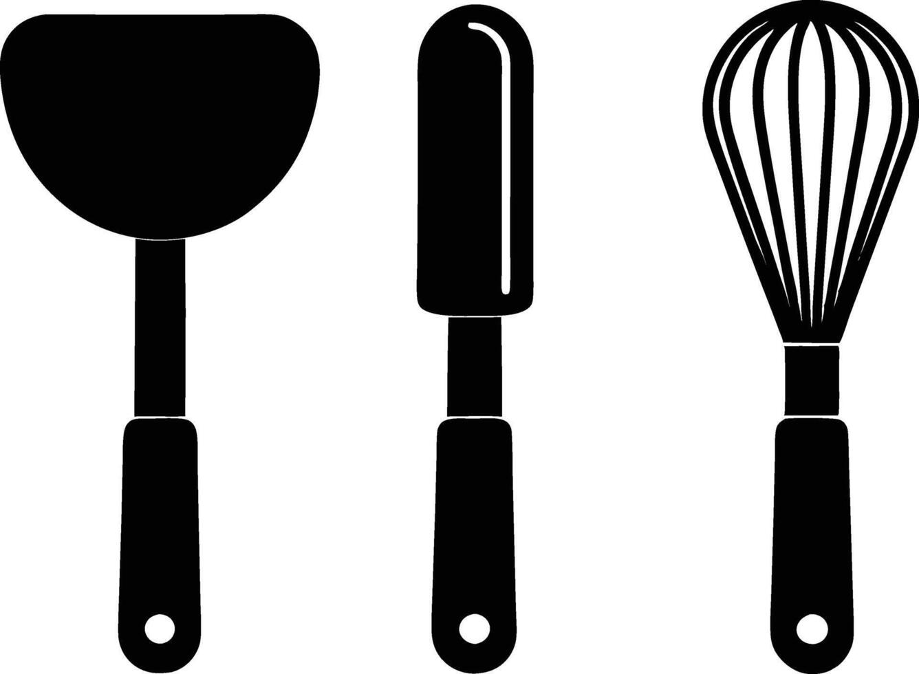 Kitchen Utensils Spatula, Icing Spatula, Whisk Baking Tools vector