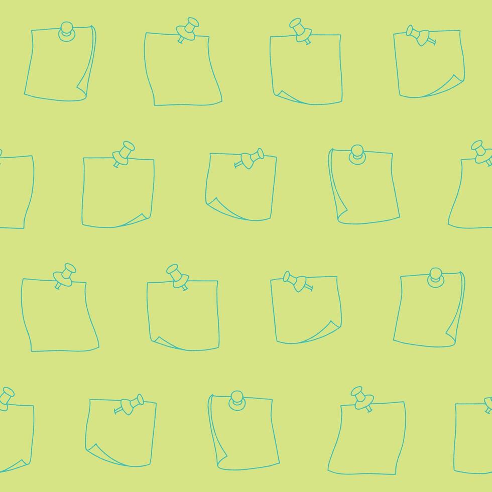 Outline Collection of Paper Notes Seamless Pattern illustration for Print, Wallpaper, Decoration. vector