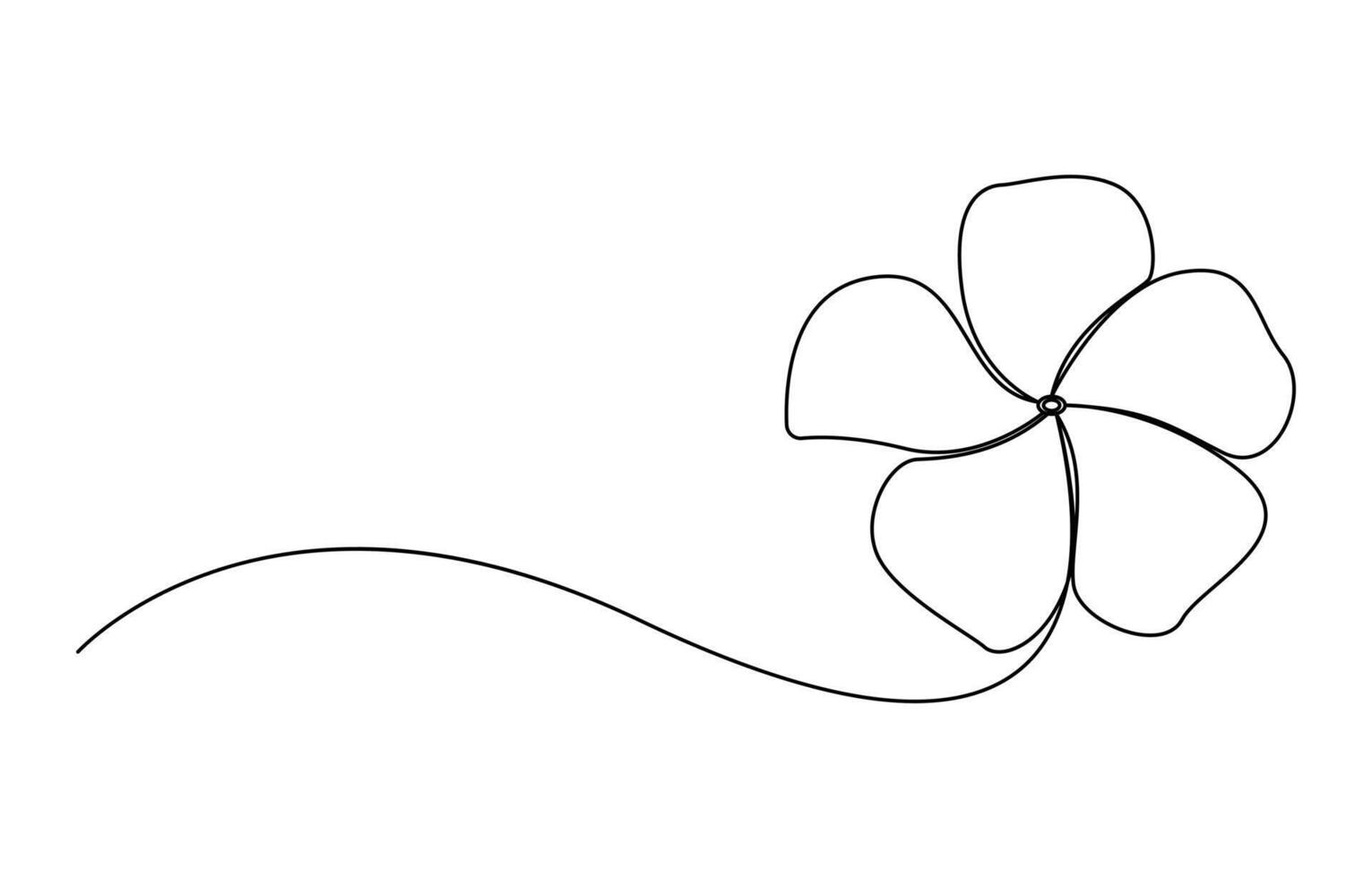 Plumeria flowers in continuous line art drawing style vector