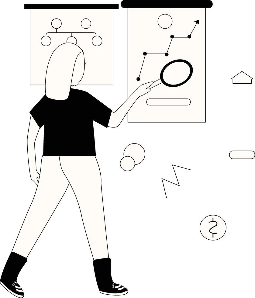 Female Startup Business in Flat Design vector