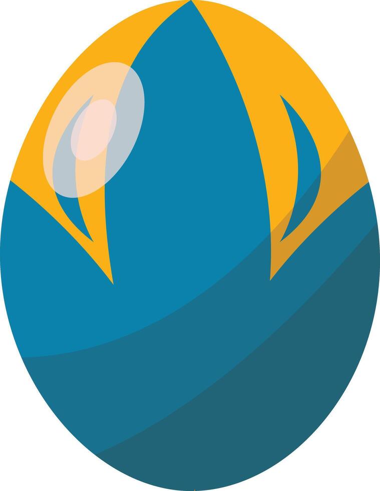 Blue Easter Egg with Simple Pattern Design vector