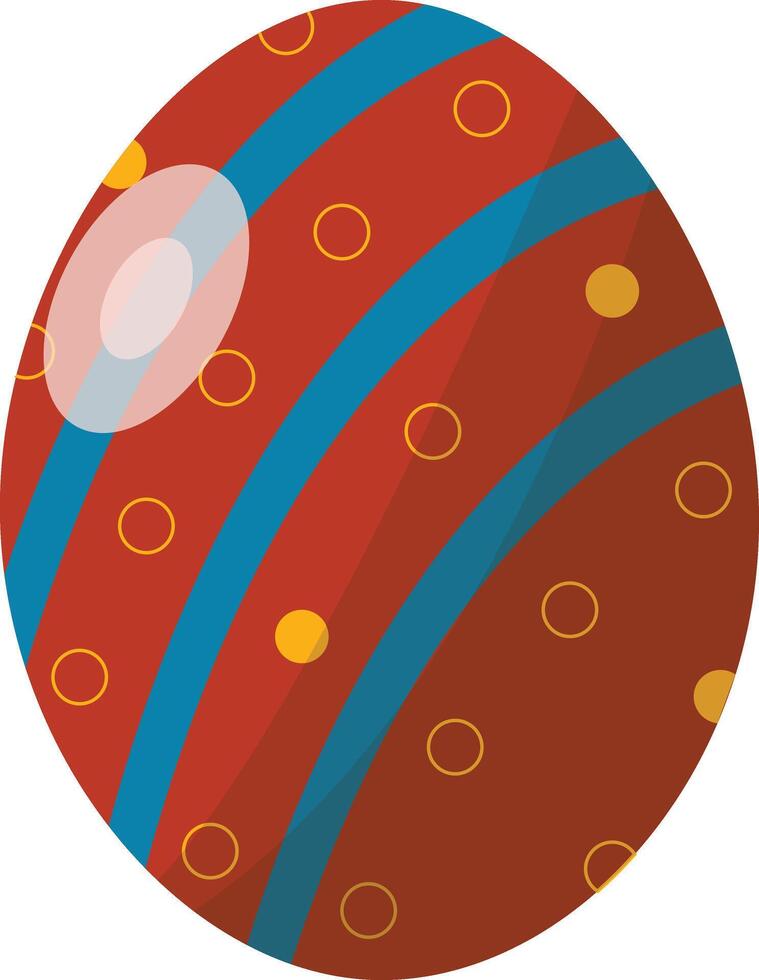 Red Easter Egg with Minimalist Pattern Design vector